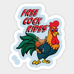 FREE COCK RIDES Sticker